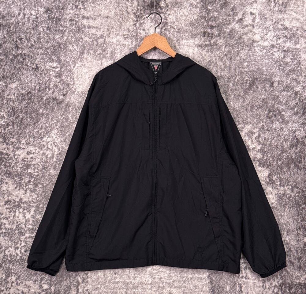 SCOTTeVEST Pack Windbreaker Jacket XL Mens Black Hooded Full Zip